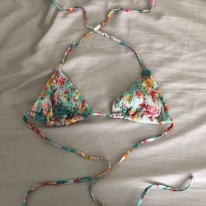 Floral Triangle Bikini Top